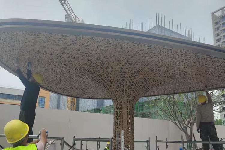 仿竹編廊架